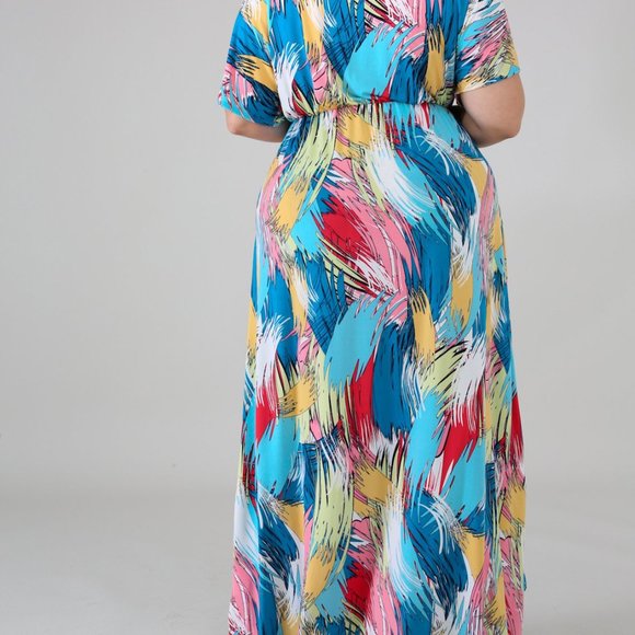 Plus Size Color Streaks Maxi Set - Picture 5 of 5